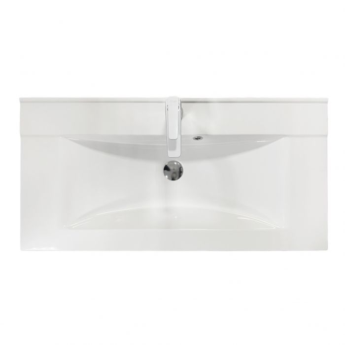 Раковина, умивальник Adamant QUANTO, штучний камінь, прямокут., з отвором для змішувача, з отвором для переливу, 1000х447х140мм, накладний, білий