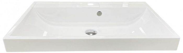 Раковина, умивальник Adamant STRENG NEW, штучний камінь, прямокут., з отвором для змішувача, з отвором для переливу, 590x410x123мм, накладний, білий