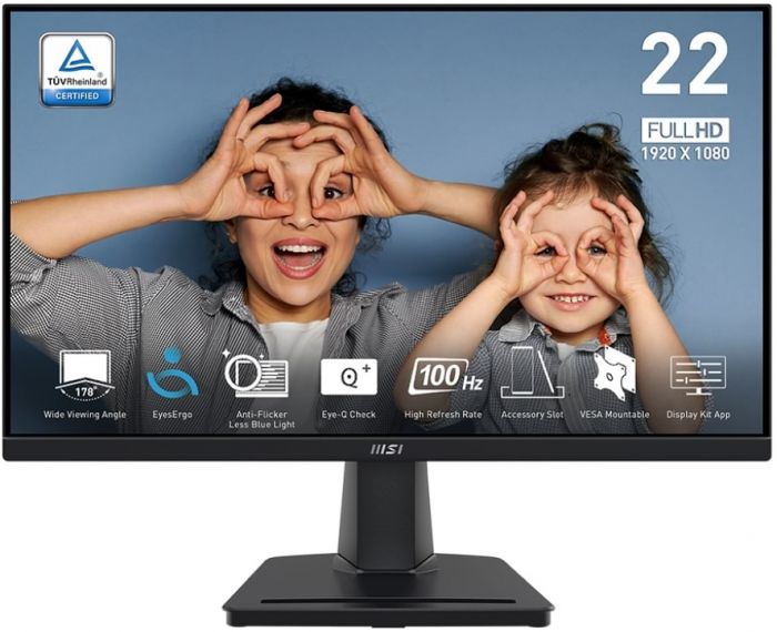 Монітор MSI 21.45" PRO MP225V D-Sub, HDMI, VA, 100Hz, 4ms, sRGB 100%, AdaptiveSync