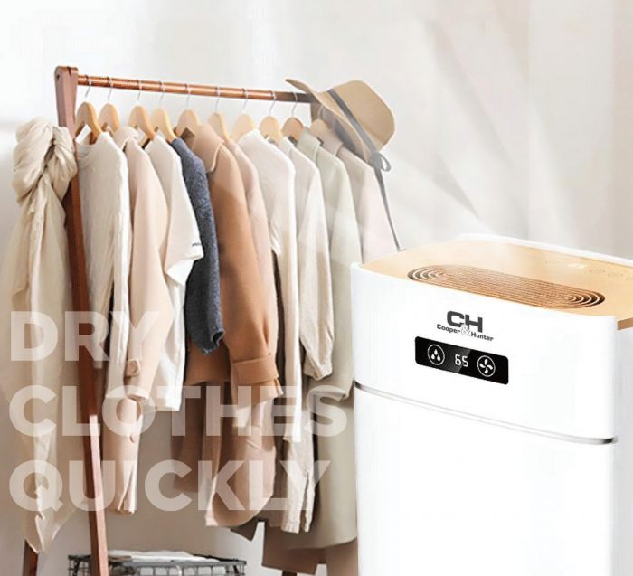 Осушувач повітря Cooper&Hunter CH-D014WD8-30LDWF 30 л. на добу, 80 м2, 160 м3/г, ел.кер-ня, WI-FI, резервуар 5 л, дисплей, таймер, іонізатор