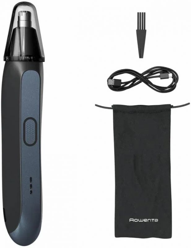 Тример Rowenta Performance, для носа та вух, акумулятор, сталь, синій
