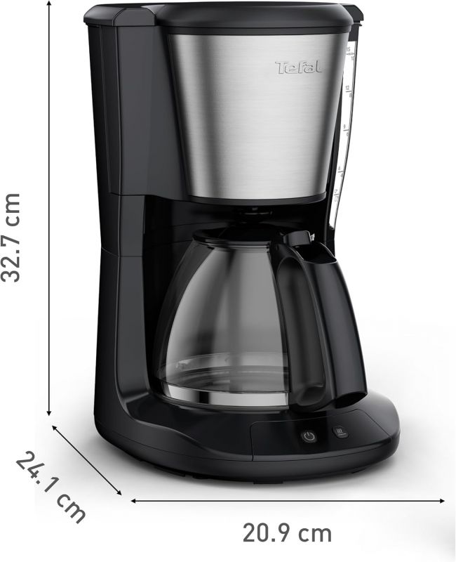 Кавоварка Tefal крапельна Subito 1.25л, мелена, чорно-сріблястий