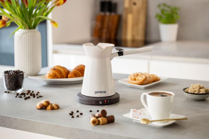 Кавоварка Gorenje електротурка 0.35л, мелена, на 2 чашки, бежевий