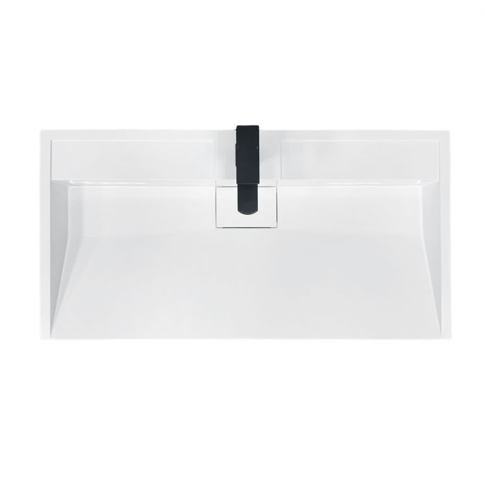 Раковина, умивальник Adamant VISION, штучний камінь, прямокут., з отвором для змішувача, без переливу, 900х455х110мм, накладний, білий