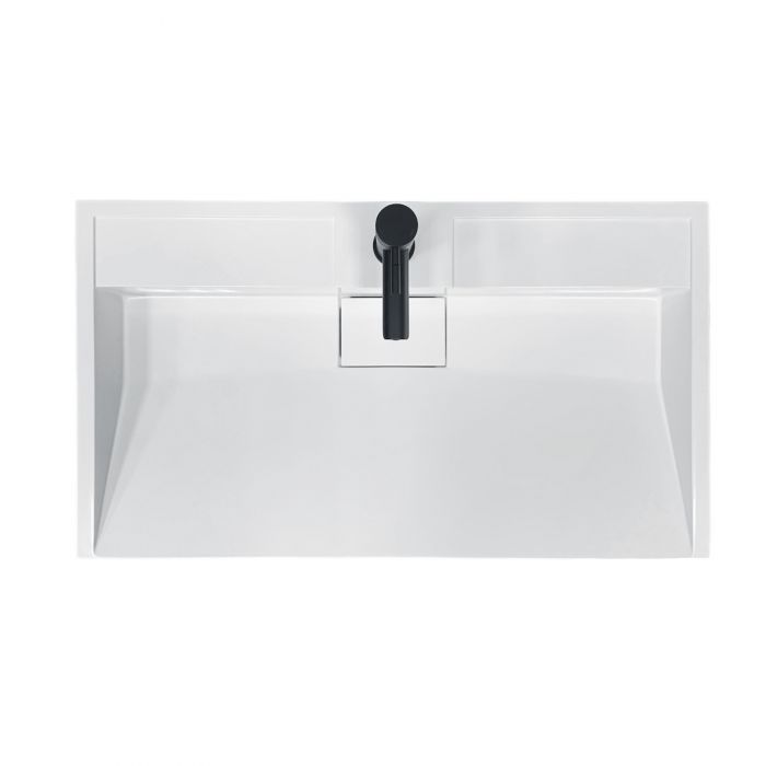 Раковина, умивальник Adamant VISION, штучний камінь, прямокут., з отвором для змішувача, без переливу, 800х455х110мм, накладний, білий