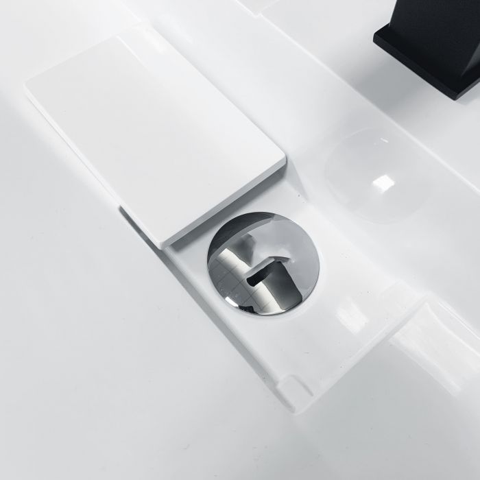 Раковина, умивальник Adamant VISION, штучний камінь, прямокут., з отвором для змішувача, без переливу, 800х455х110мм, накладний, білий