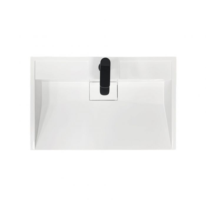 Раковина, умивальник Adamant VISION, штучний камінь, прямокут., з отвором для змішувача, без переливу, 700х455х110мм, накладний, білий