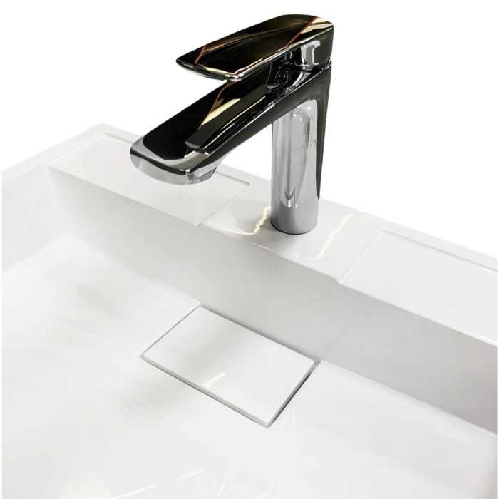 Раковина, умивальник Adamant VISION, штучний камінь, прямокут., з отвором для змішувача, без переливу, 500х380х110мм, накладний, білий