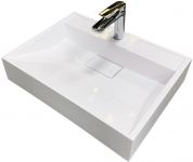 Раковина, умивальник Adamant VISION, штучний камінь, прямокут., з отвором для змішувача, без переливу, 500х380х110мм, накладний, білий