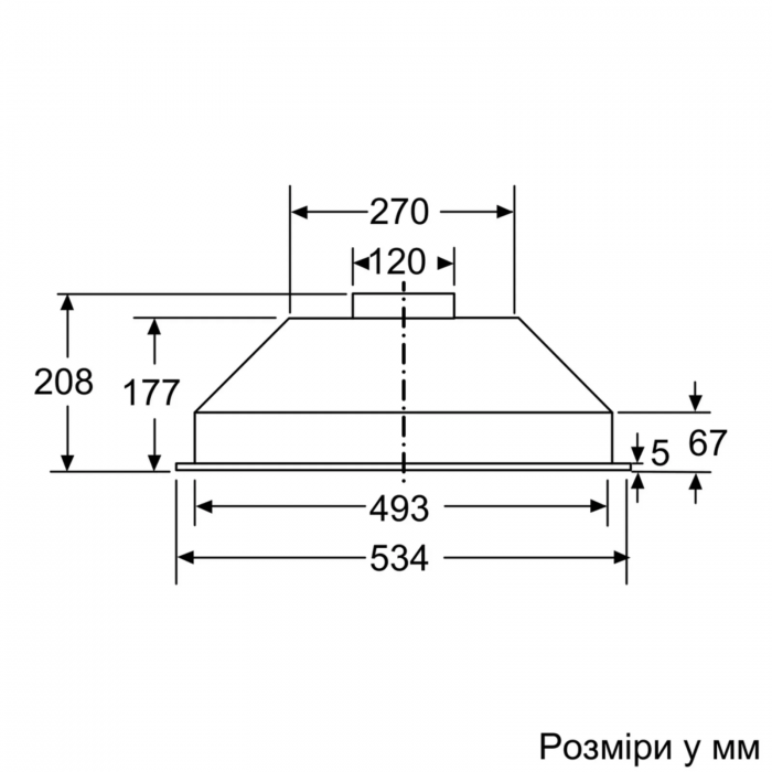 Витяжка Bosch вбудована, 53см, 302м.куб/год, нерж