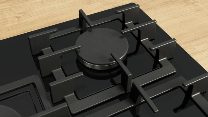 Варильна поверхня Bosch газова на склі, 75см, чавун, чорний