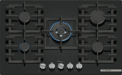 Варильна поверхня Bosch газова на склі, 75см, чавун, чорний