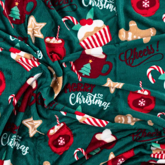 Плед ARDESTO Christmas Flannel 160х200см, 100% поліестер, різдвяні смаколики