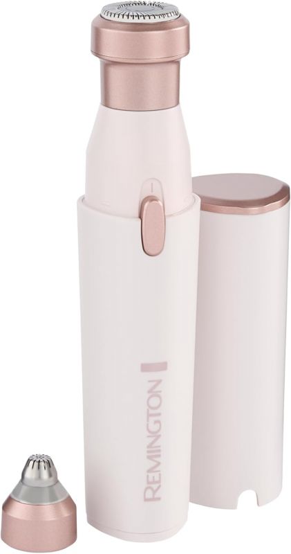 Тример Remington, для носа та вухі бороди , мережа+акум., насадок-2, сталь, рожевий