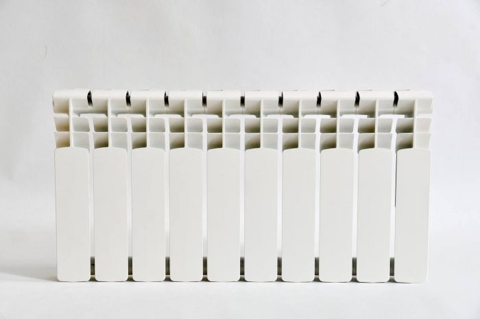 Радіатор біметалевий AAA 350/80 10 секции 406х78.5х80мм боковое підкл. 1250 Вт білий