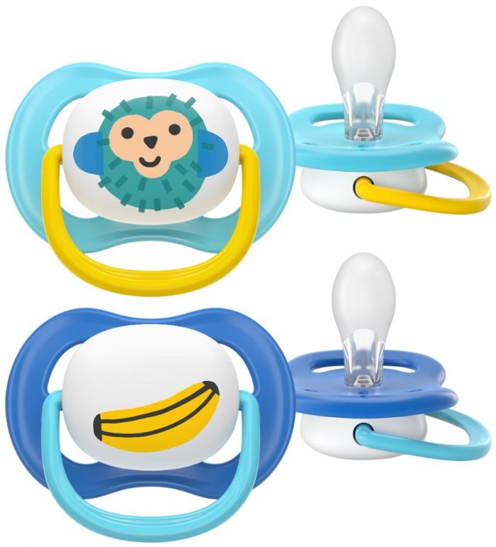 Пустушка  Avent Ultra Air, 6-18 міс., 2шт, дизайн для хлопчиків.