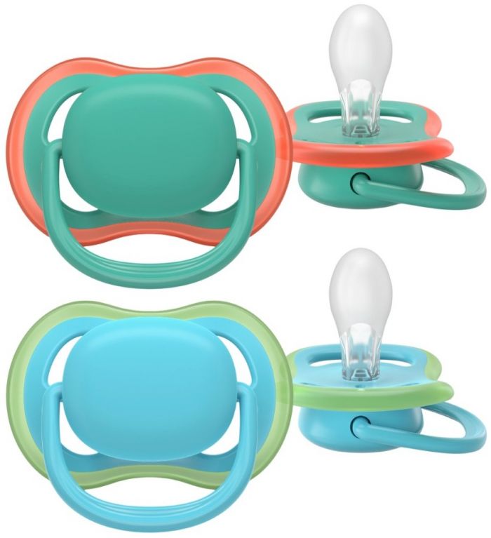 Пустушка  Avent Ultra Air, 6-18 міс., 2 шт, дизайн для хлопчиків.
