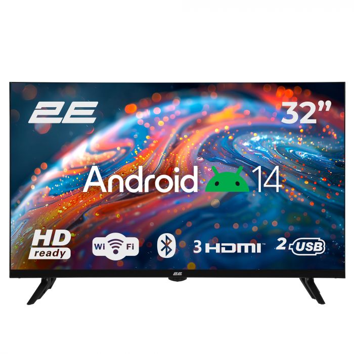 Телевізор 32" 2E LED HD 60Hz Smart Android Black