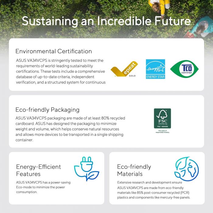 Монітор Asus 34" VA34VCPSR HDMI, DP, USB-C, 3xUSB, RJ-45, MM, VA, 3440x1440, 21:9, 100Hz, 4ms, CURVED, AdaptiveSync, HAS