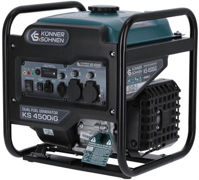 Генератор газобензиновий інверторний Konner&Sohnen KS 4500iG, 230В, 4.5кВт, ручний стартер, 33.5кг