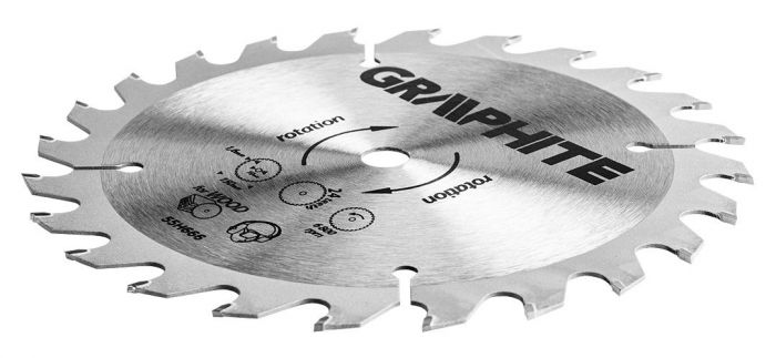 Диск пильний Graphite по дереву, 150х10мм, 1.6мм, 24 зубів