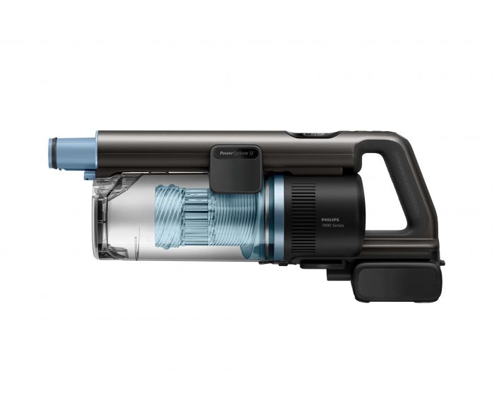 Пилосос Philips безпровідний Aqua Series 7000, вологе прибирання, конт пил -0.6л, автон. робота до 80хв, LED підствітка, турборежим, чорно-блакитний