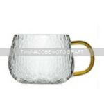 Набір чашок Ardesto Dew 350мл, 4шт, боросилікатне скло, прозорий