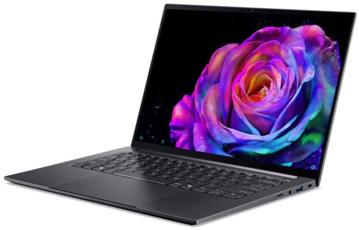Ноутбук Acer Swift X 14 SFX14-61G 14.5" 2.8K OLED, AMD R7-350, 32GB, F1TB, NVD5050-8, Win11, сірий