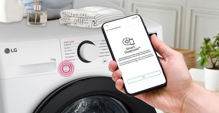 Пральна машина LG фронтальна, 11кг, 1400, A, 57см, дисплей, пара, інвертор, білий