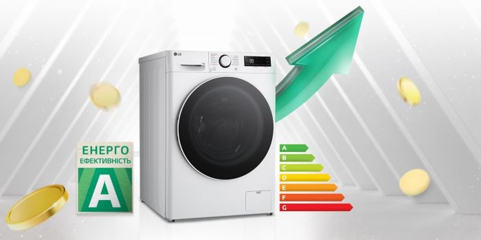 Пральна машина LG фронтальна, 10кг, 1400, A, 57см, дисплей, пара, інвертор, білий