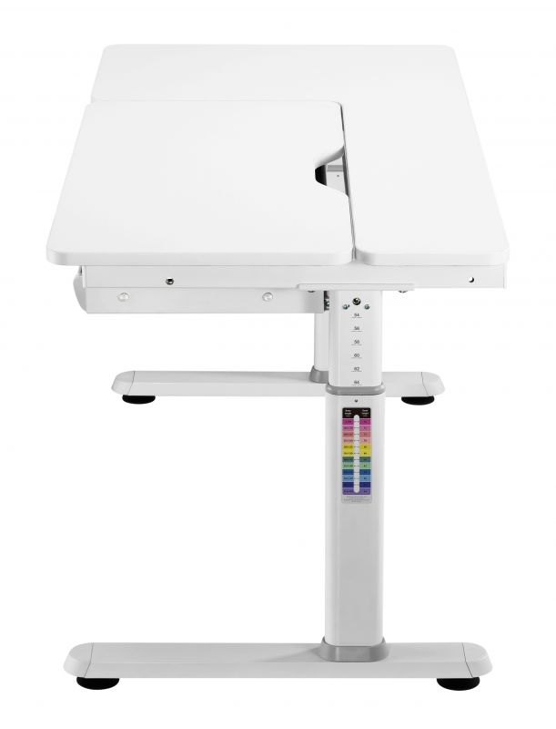 Стіл комп'ютерний 2E CE301K-MECHANIC, регулювання висоти, механіка, 54/76х120x60см, білий