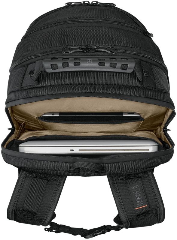 Wenger Icons Backpack, Legacy Black Series, 16" Laptop Backpack, Black