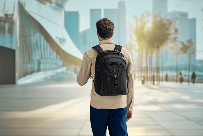 Wenger Icons Backpack, Legacy Black Series, 16" Laptop Backpack, Black