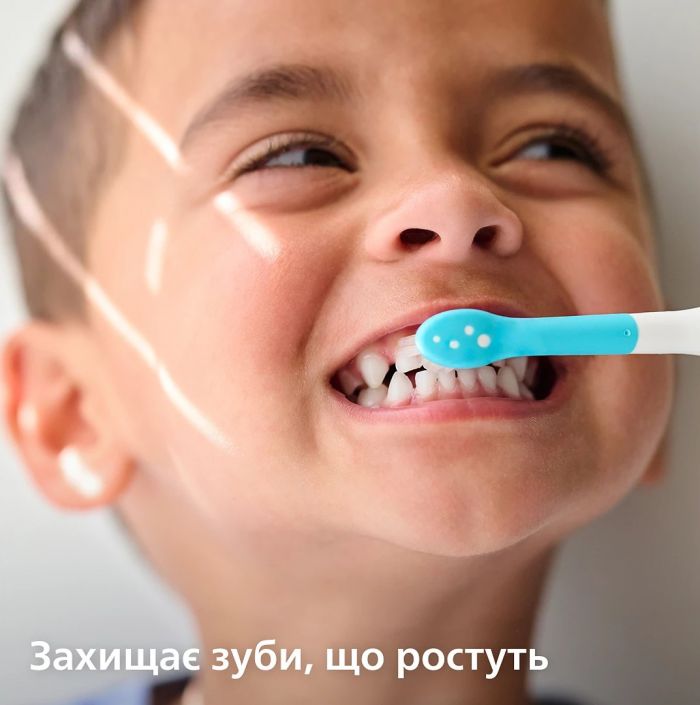 Щітка зубна електр. Philips, Sonicare For Kids, 62т. колив/хв, насадок-2, світло-зелений