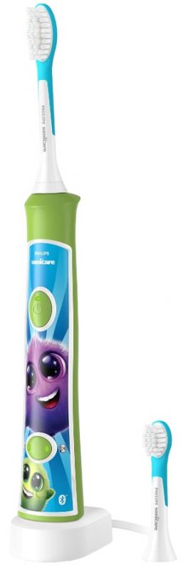 Щітка зубна електр. Philips, Sonicare For Kids, 62т. колив/хв, насадок-2, світло-зелений
