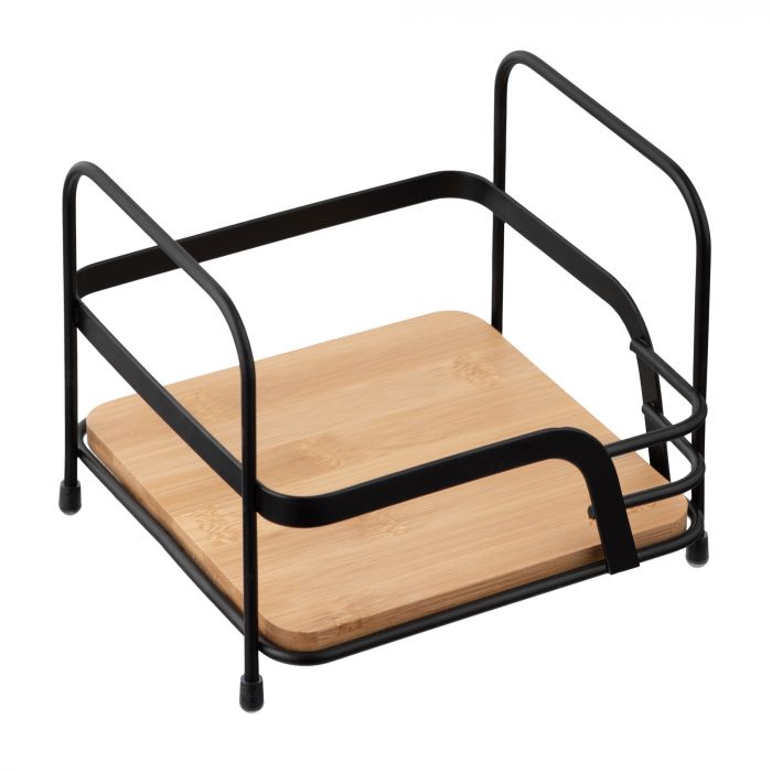 Полиця Ardesto Minimalism 1-ярусна 16х15.5х13.5см, метал, бамбук, чорний