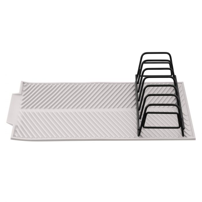 Сушарка для посуду з підставкою Ardesto Minimalism 39х25х8см, силікон, метал, сірий