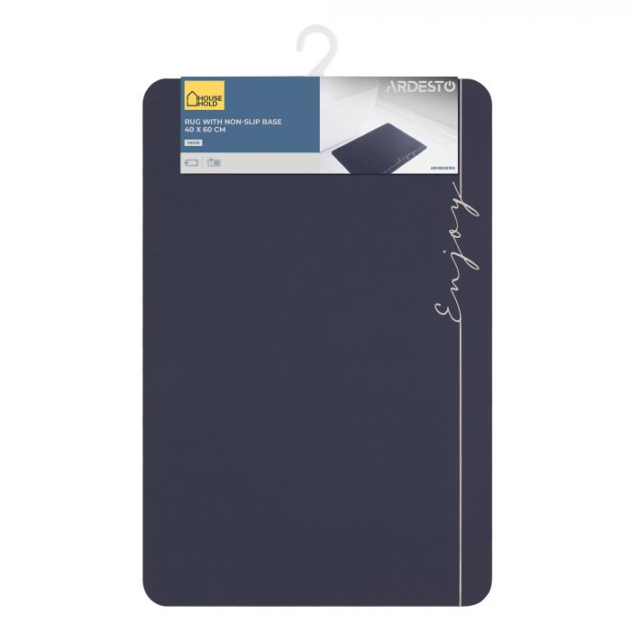 Килимок Ardesto Vigor з нековзною основою 40х60см, поліестер, сірий темний