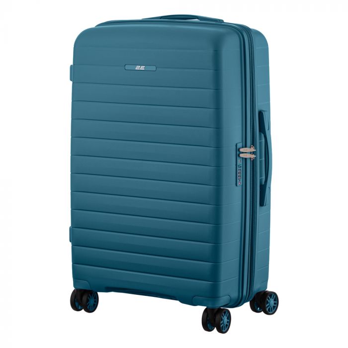 Набір валіз 2E, Aero, поліпропілен, (M+S), TSA, 4 колеса, EXP, синій