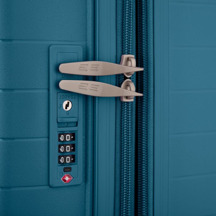 Набір валіз 2E, Aero, поліпропілен, (M+S), TSA, 4 колеса, EXP, синій