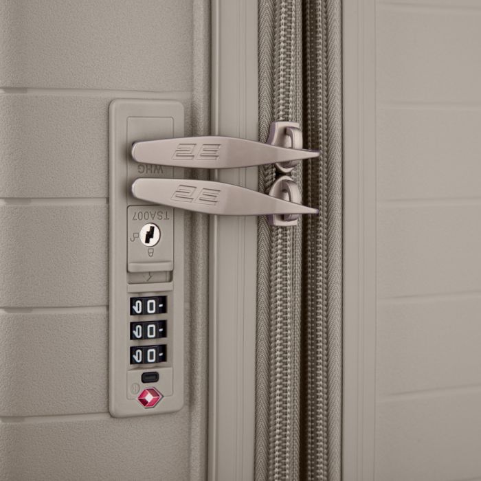 Набір валіз 2E, Aero, поліпропілен, (M+S), TSA, 4 колеса, EXP, сіро-коричневий