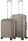 Набір валіз 2E, Aero, поліпропілен, (M+S), TSA, 4 колеса, EXP, сіро-коричневий