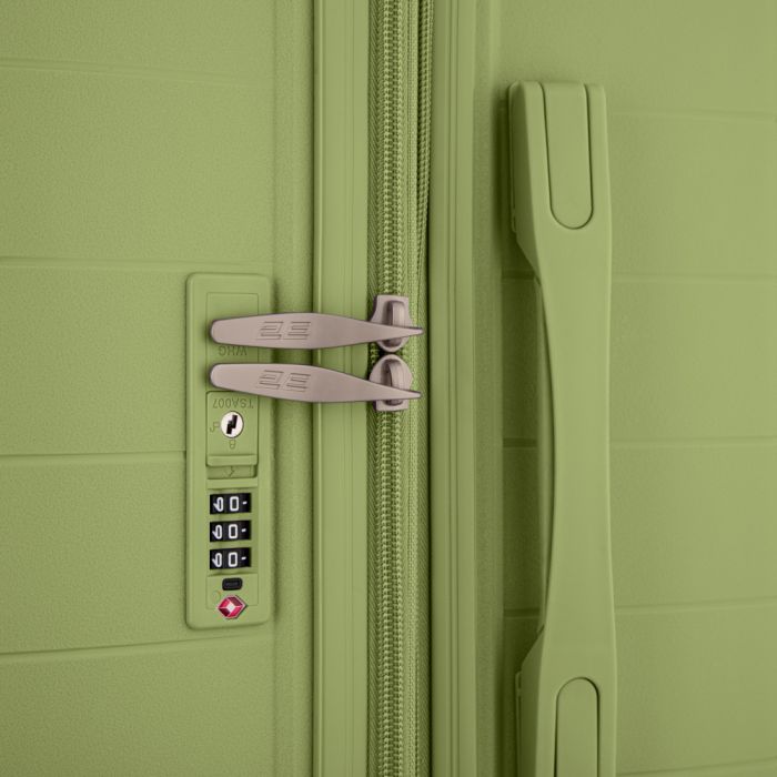 Набір валіз 2E, Aero, поліпропілен, (M+S), TSA, 4 колеса, EXP, оливково-зелений