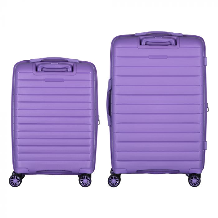 Набір валіз 2E, Aero, поліпропілен, (M+S), TSA, 4 колеса, EXP, лавандовий