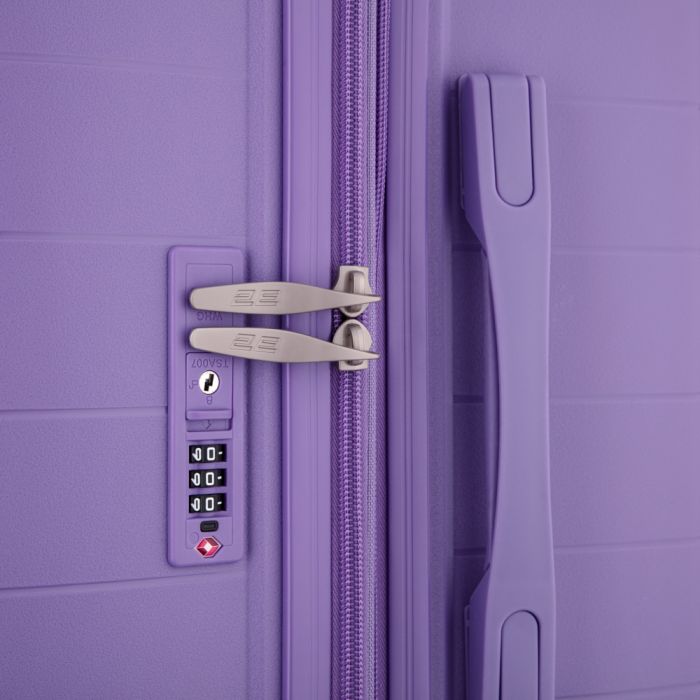 Набір валіз 2E, Aero, поліпропілен, (M+S), TSA, 4 колеса, EXP, лавандовий