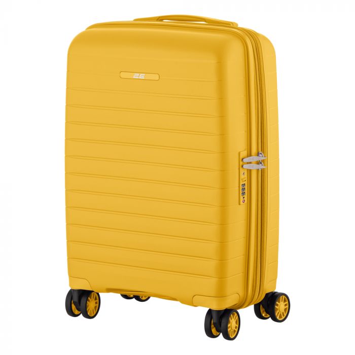 Набір валіз 2E, Aero, поліпропілен, (L+M+S), TSA, 4 колеса, EXP, бурштиново-жовтий