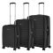 Набір валіз 2E, Aero, поліпропілен, (L+M+S), TSA, 4 колеса, EXP, чорний