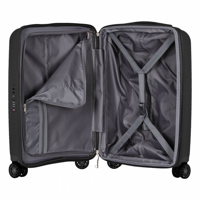 Набір валіз 2E, Aero, поліпропілен, (L+M+S), TSA, 4 колеса, EXP, чорний