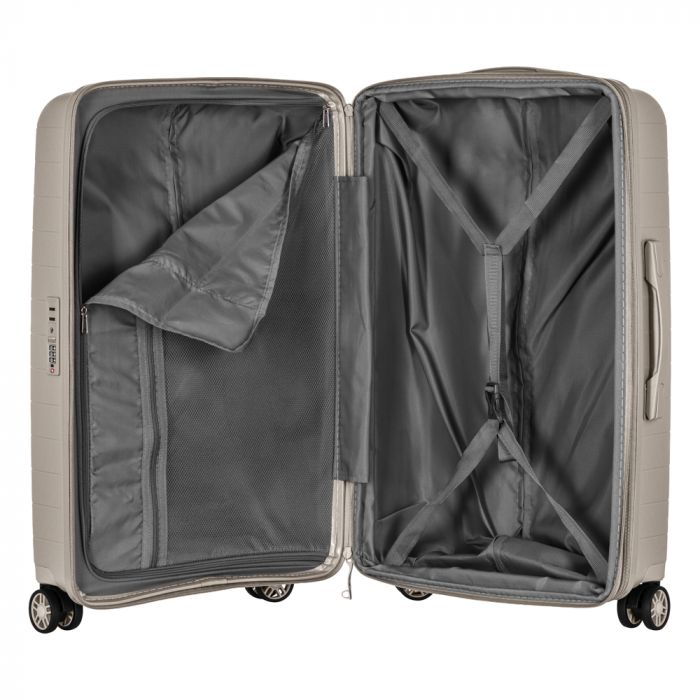 Набір валіз 2E, Aero, поліпропілен, (L+M+S), TSA, 4 колеса, EXP, сіро-коричневий