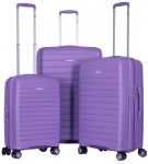 Набір валіз 2E, Aero, поліпропілен, (L+M+S), TSA, 4 колеса, EXP, лавандовий